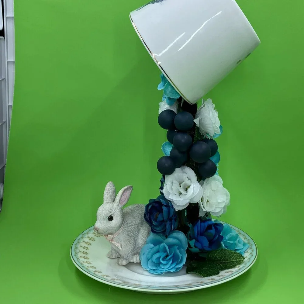 Easter Bunny Floating Teacup Centerpiece - Picture 2 of 5